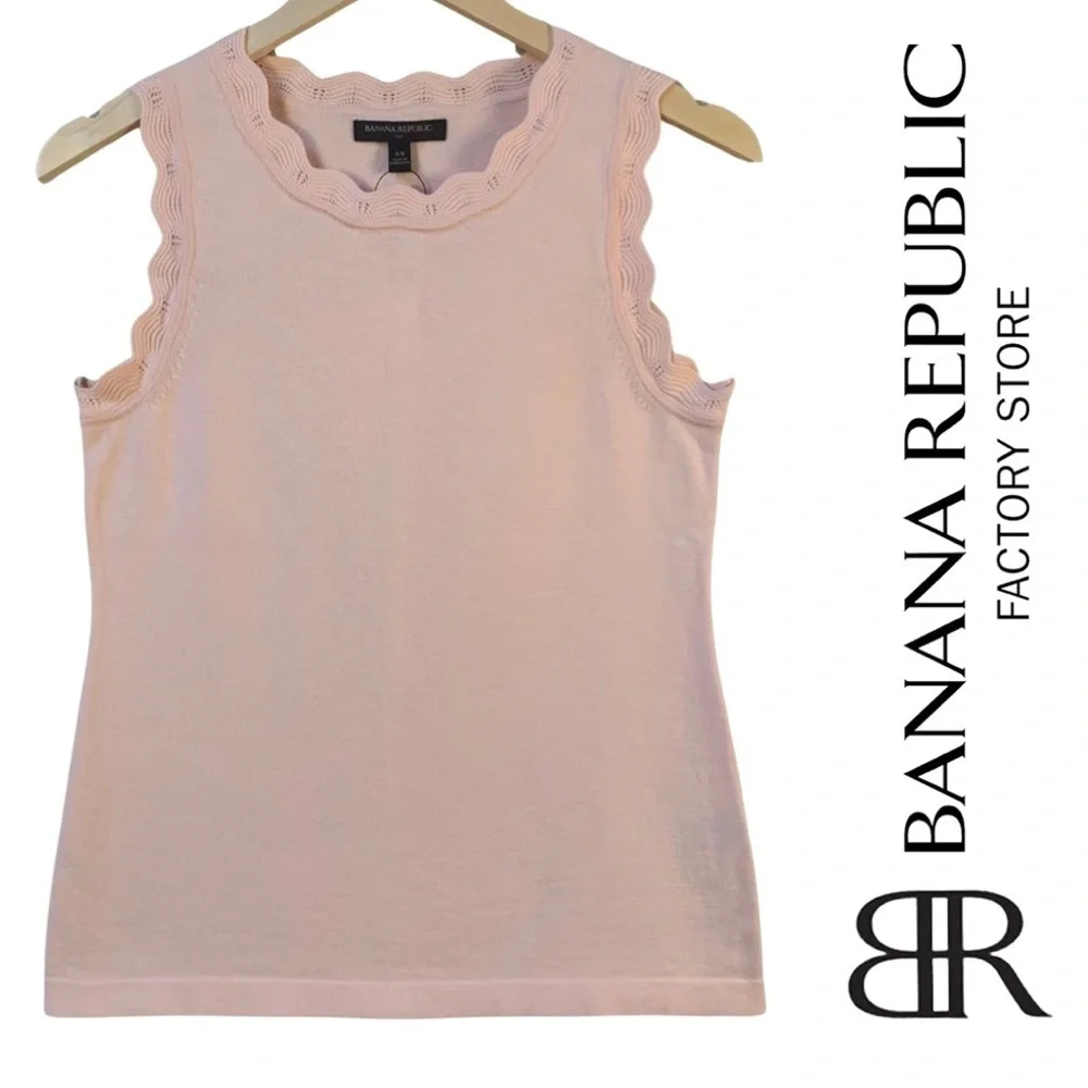 Banana Republic Peach Lightweight Knit Tank Top - Picture 3 of 9